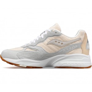 Saucony 3d Grid Hurricane Blank Canvas Beige White Men