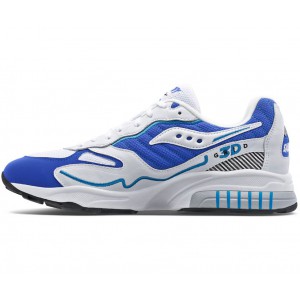 Saucony 3d Grid Hurricane White Royal Men