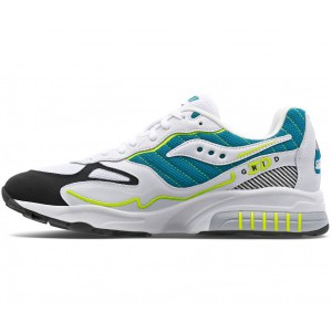 Saucony 3d Grid Hurricane White Green Men