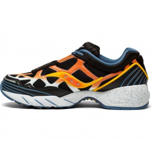 Saucony Grid Web Black Orange Yellow Men