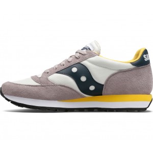 Saucony Jazz 81 Light Grey Navy Yellow Men