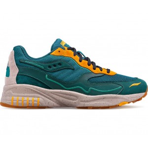 Saucony 3d Grid Hurricane Premium Green Orange Women