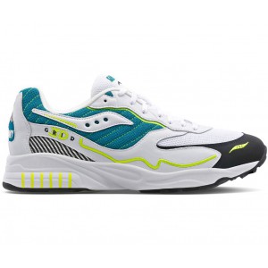 Saucony 3d Grid Hurricane White Green Women