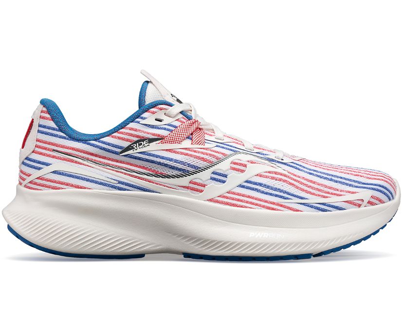 Saucony Banner Ride 15 White Blue Red Women