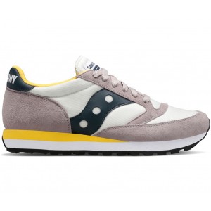 Saucony Jazz 81 Light Grey Navy Yellow Women