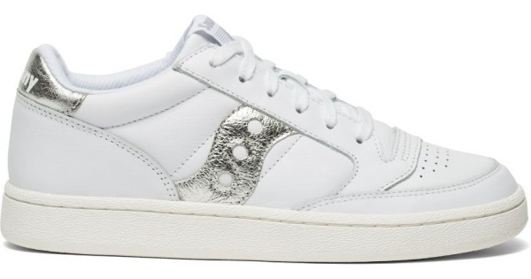 Saucony Jazz Court Metallic White Silver Women