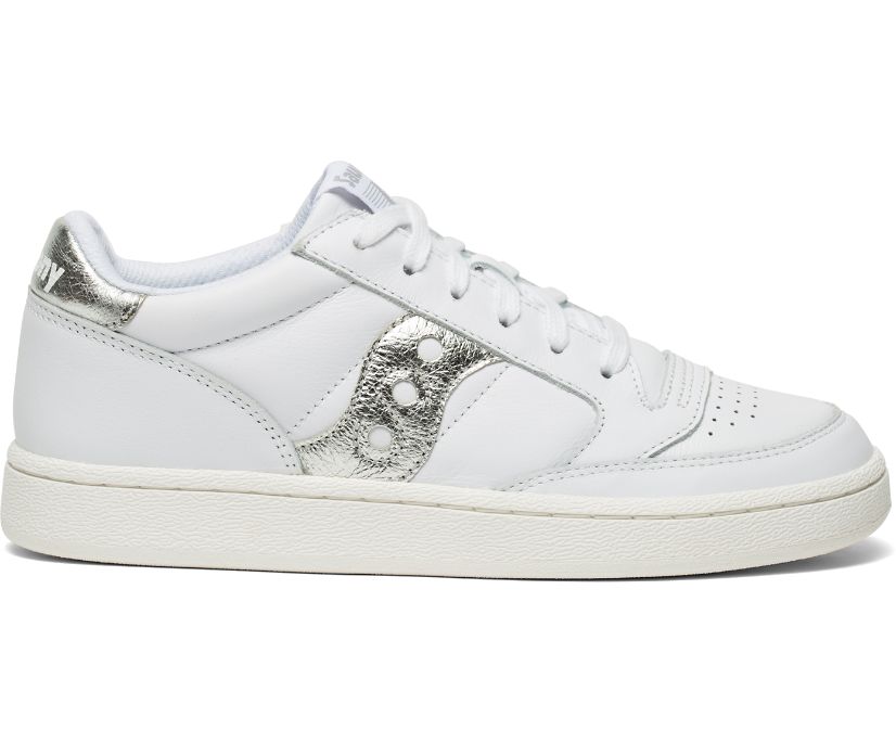 Saucony Jazz Court Metallic White Silver Women