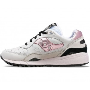 Saucony Shadow 6000 Leather White Pink Women